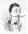 Man with long pointy moustache.