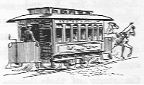 Horse-drawn trolley.
