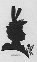Cameo of a woman in a hat. Caption: Ariadne.