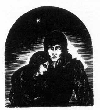 man with woman resting her head on his shoulder