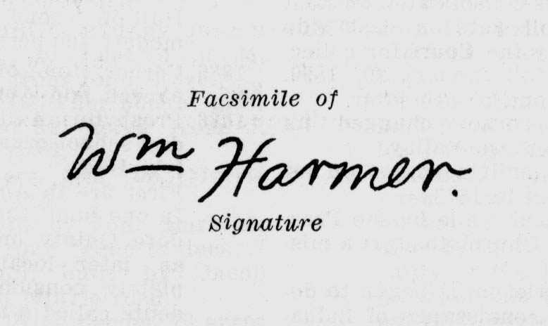 Facsimile of Wm Harmer Signature