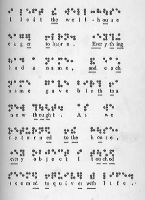 helen keller in braille