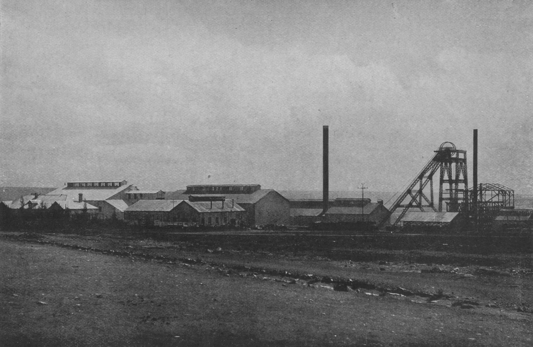 factory-like buildings and mining structure