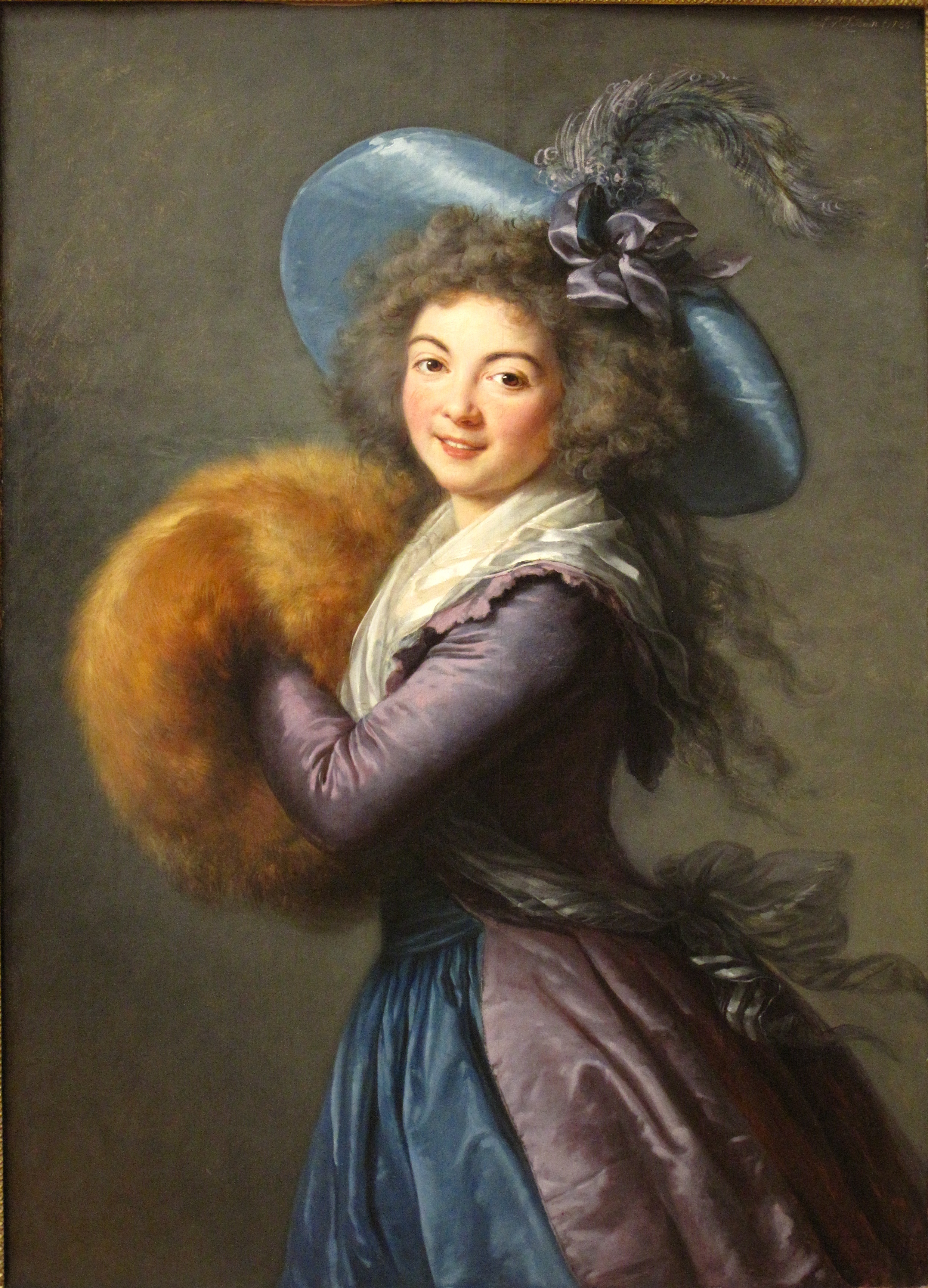 Portrait of woman (Madame Molé-Reymond) with large hat and muff.
