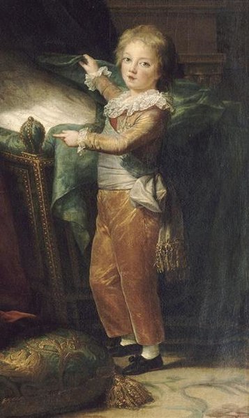 A boy, the older son of Louis XVI. and Marie Antoinette, standing
