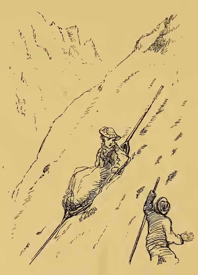 woman sliding down hill in a sledge