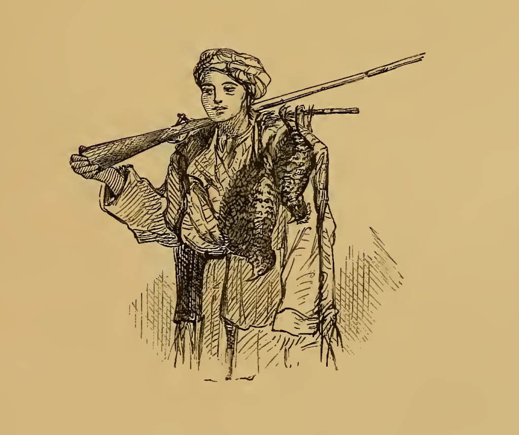 man carrying rifle and two dead birds
