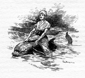 Man riding a porpoise.
