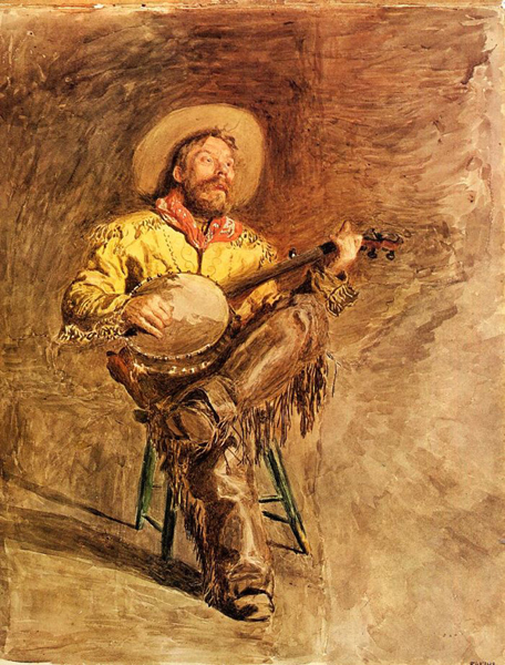 man in hat with banjo