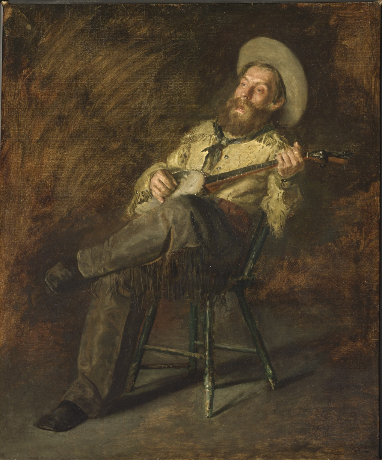 man in hat with banjo