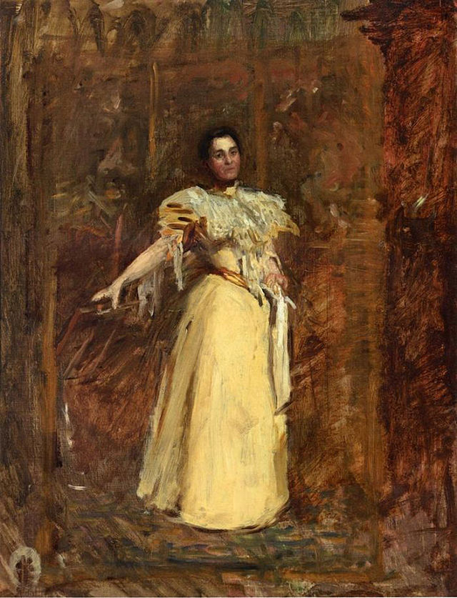 woman in yellow dress
