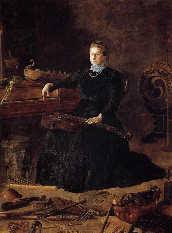 woman with various musical instruments