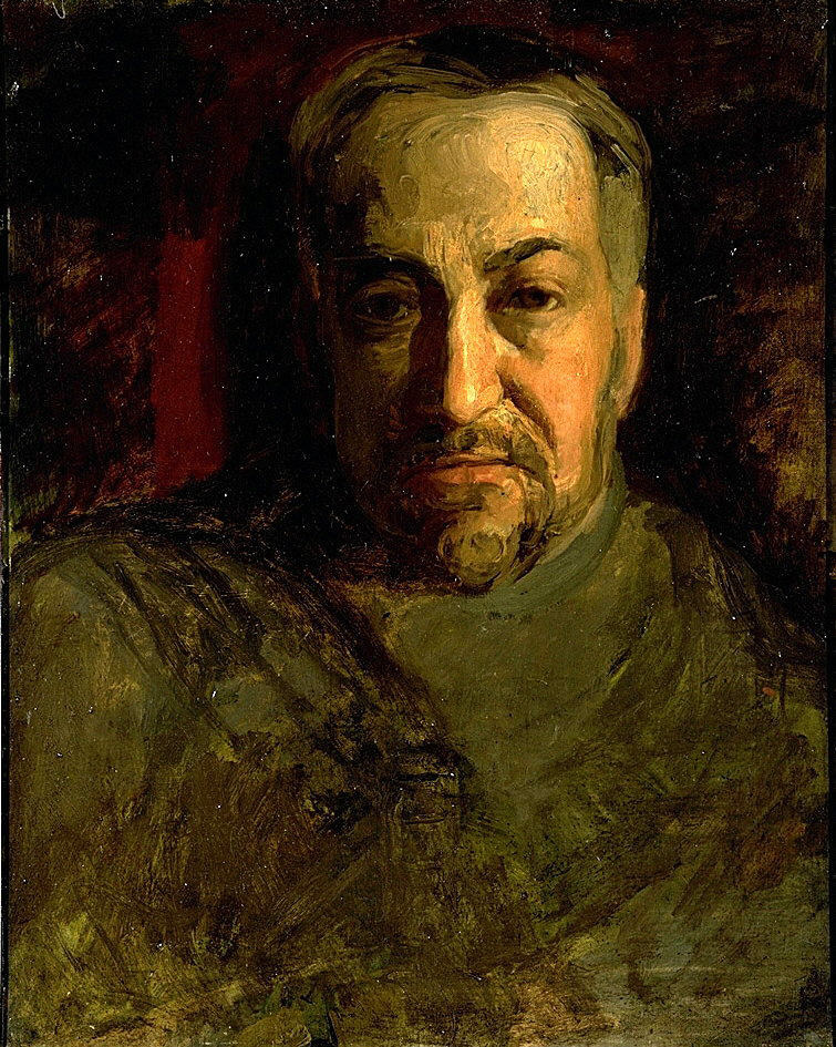 portrait of man with broad brushstrokes