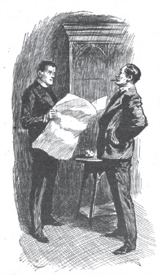 Two man, one reading a newspaper