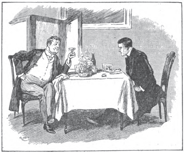 Two men sitting at a table