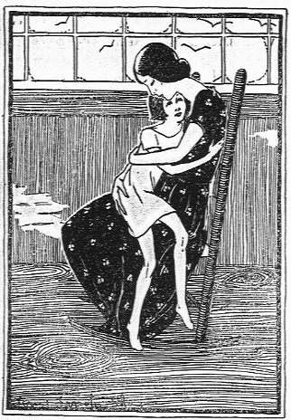 woman and child embrace while sitting in a rocking chair