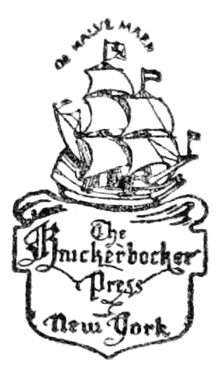 boat with text 'Or Hall's Mark The Knickerbocker Press New York