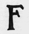 F (illuminated capital for five)