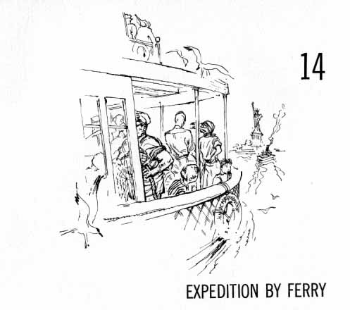 Chapter Fourteen: Expedition By Ferry. View of the Statue of Liberty from the ferry.