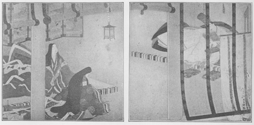 women sitting near a silk paneled partition
