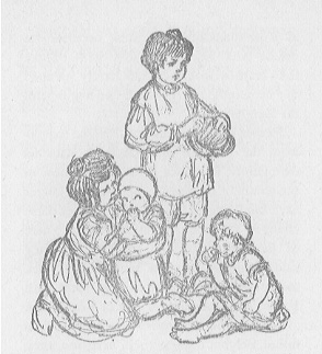 girl and boy with babies