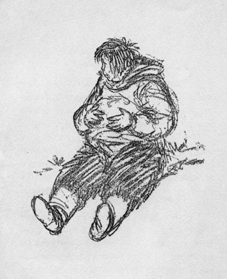fat man seated