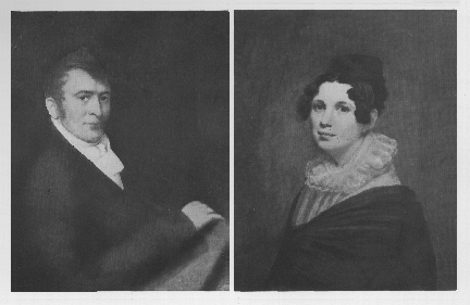 two portraits: man on left, woman on right