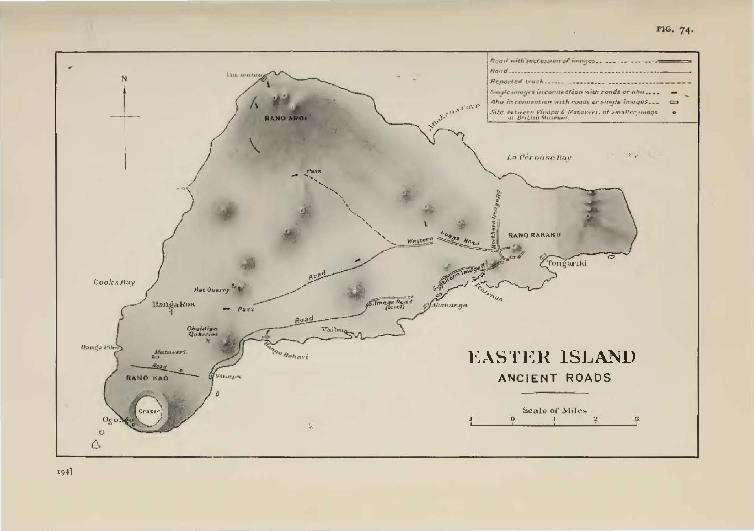 map of Easter Island ancient roads
