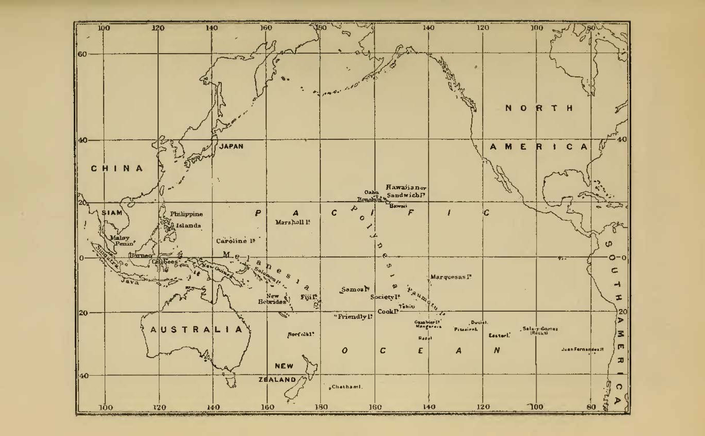 map of islands in the Pacific Ocean