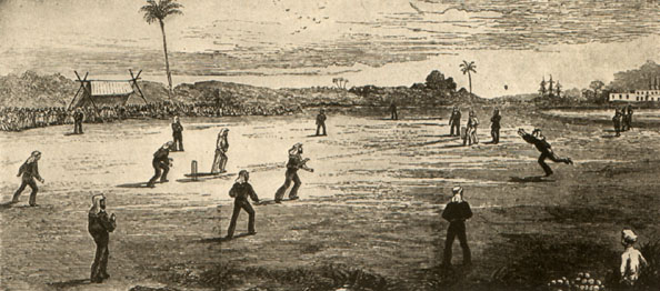 men standing spread apart on a field