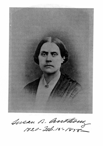Photograph of Susan B. Anthony.