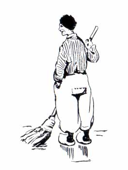Person with broom.